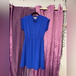 Royal Blue deep neck dress
